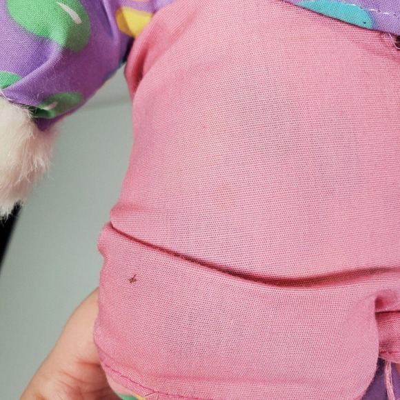 Vintage Ganz Tera Nova Jelly Bean Teddy Bear Plush 10" White Pink Clown Hat 1993 - Picture 4 of 7